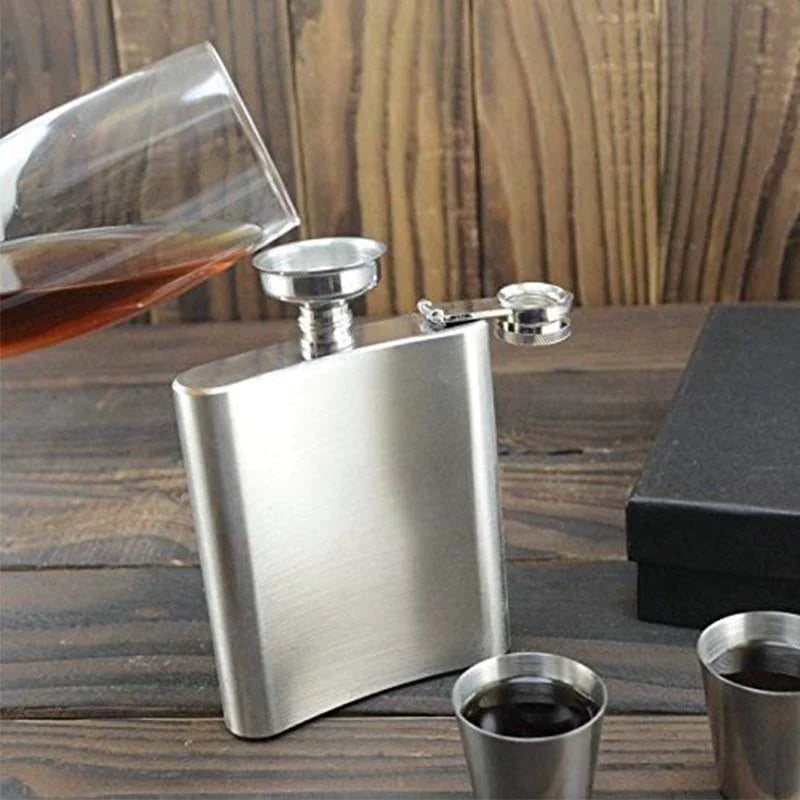 7 Oz Stainless Steel Hip Flask Set