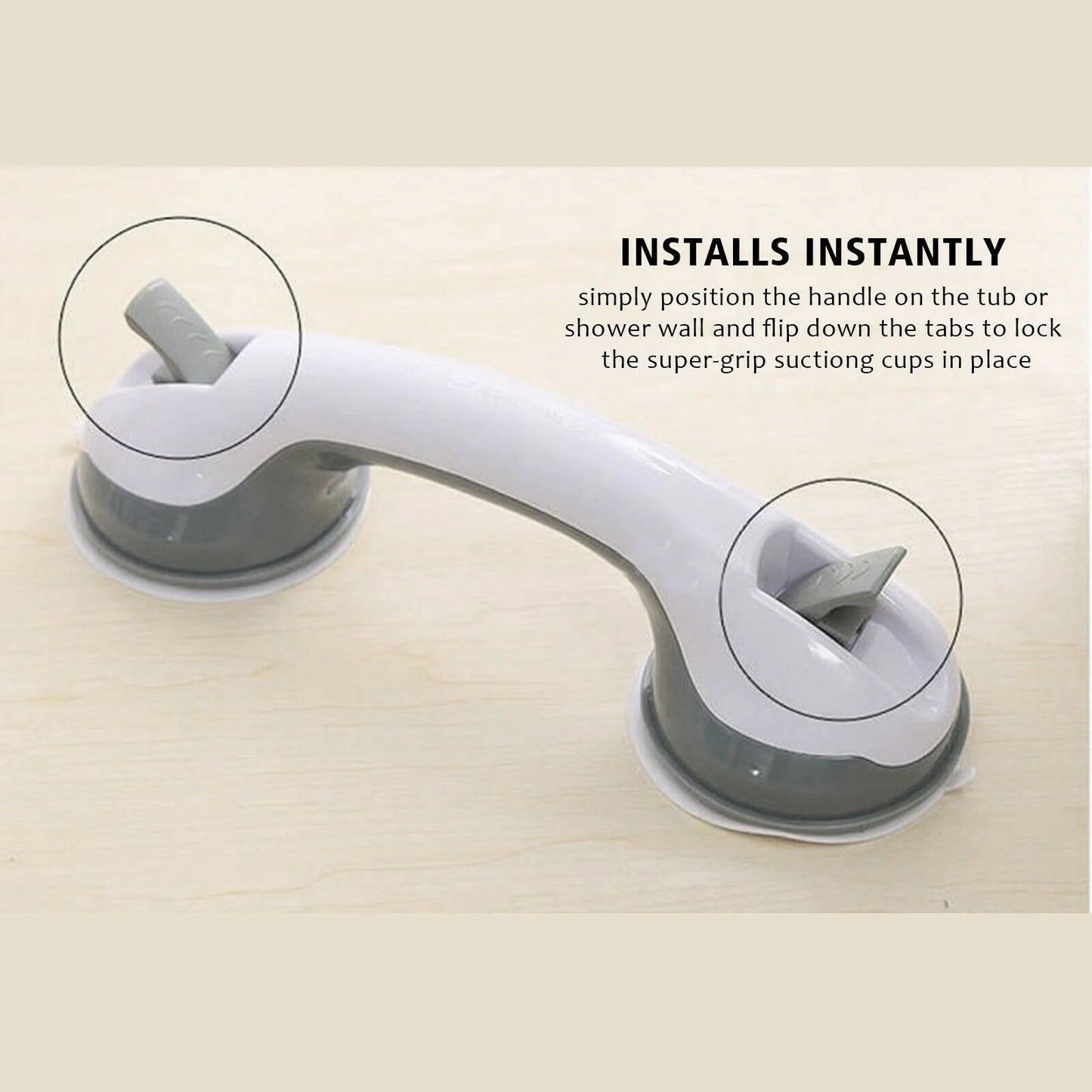 Power Shower Grip Handle Bathroom Suction Grab Bar