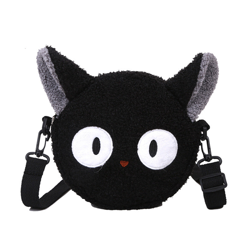 Women's Bag Autumn/Winter New Cute Doll Women's Shoulder Bag Fashionable and Stylish Crossbody Plush Small Round Bag Student Bag