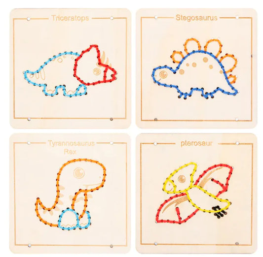 Embroidered Rope Wooden Learning Toy