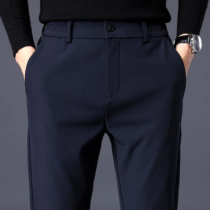 Heren Fleece-Lined Casual Broek - Slim Fit, Ankle-Length