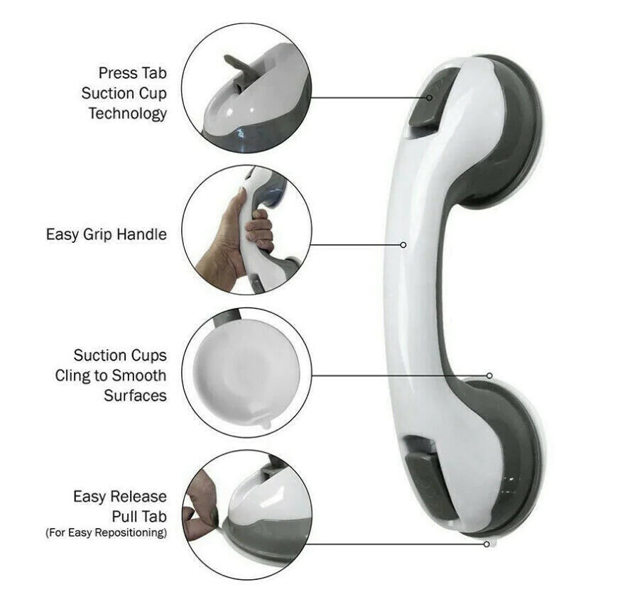 Power Shower Grip Handle Bathroom Suction Grab Bar