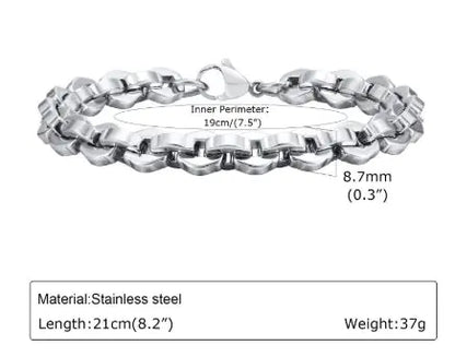 Casual Simple Bracelet Steel Color Men