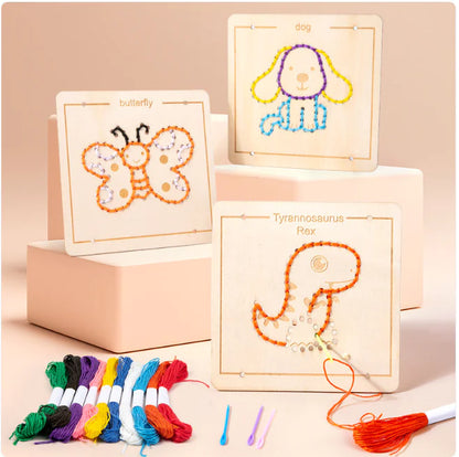 Embroidered Rope Wooden Learning Toy