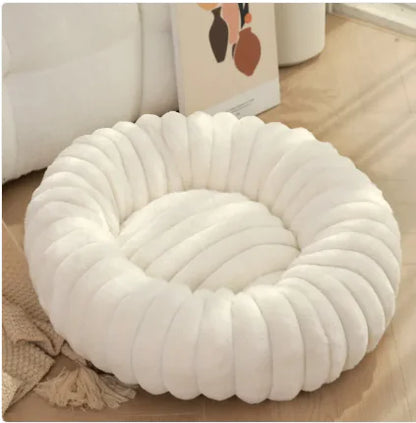 High Weight Pet Nest Straight Rabbit Plush Mat Round Long Hair Cat Nest Warm Winter Dog Bed Kennel