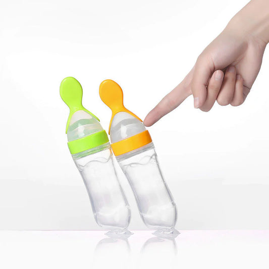 Baby Rice Paste Spoon Feeding Bottle Silicone Squeeze Rice Paste Feeding Bottle Baby Food Supplement Training Rice Paste Bottle