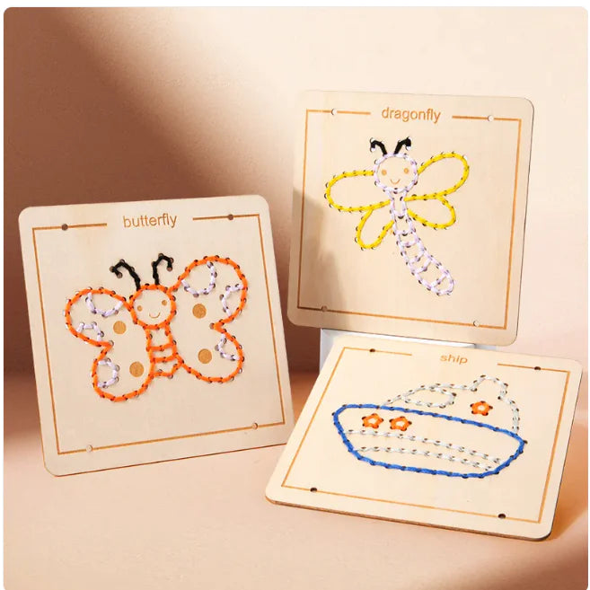 Embroidered Rope Wooden Learning Toy